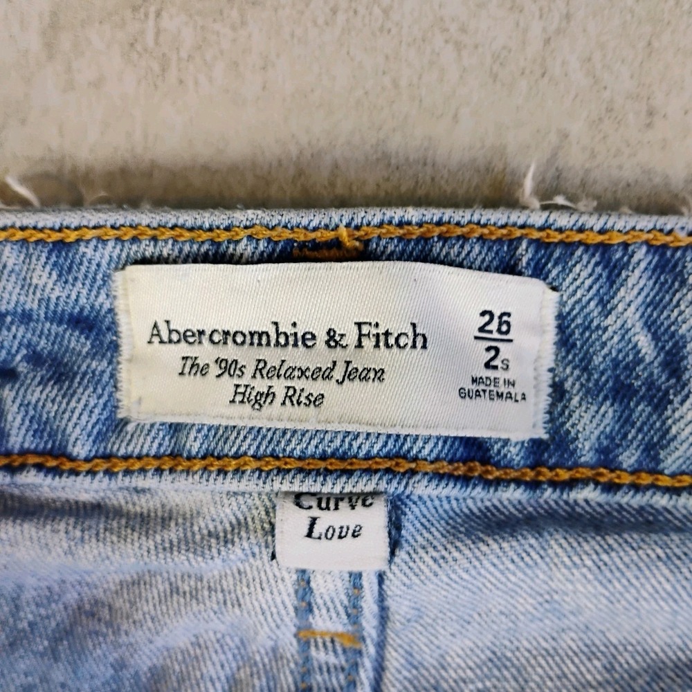 Abercrombie &‎ Fitch Jeans 90s Relaxed High Rise Curve Love 26/2S Medium Wash - Picture 6 of 10